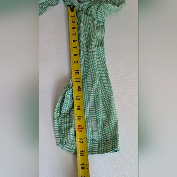 TORY BURCH Stephanie Green Sequin V-Neck Long Sleeve Cotton Tunic Blouse Size 6 - Picture 12 of 14